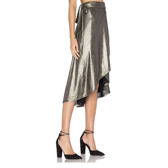 NWT House of Harlow 1960 x Revolve metallic wrap skirt - Picture 3 of 6